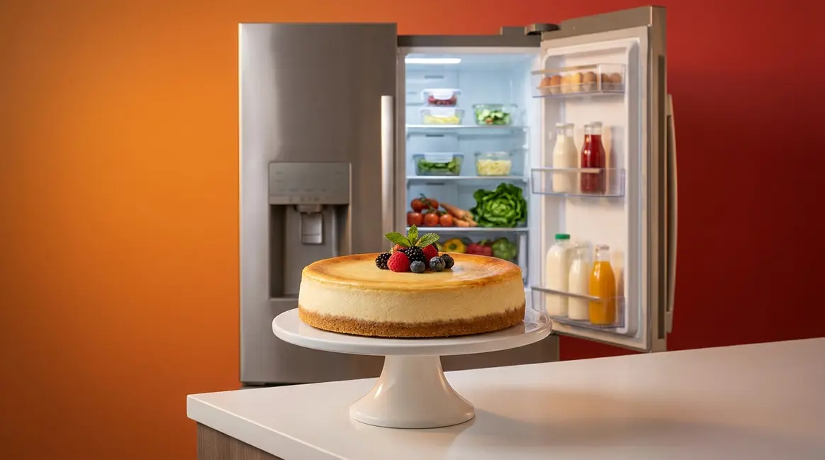 How long does cheesecake last in the fridge — whole cheesecake stored in refrigerator