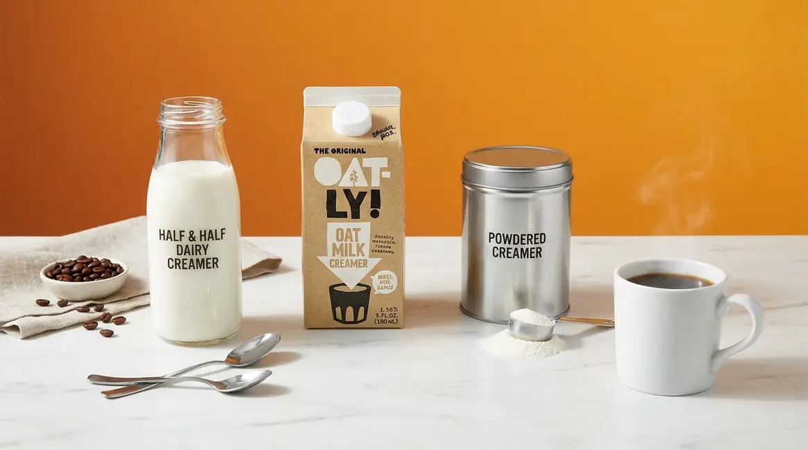 How long does coffee creamer last after opening — dairy, oat milk, and powdered creamer varieties on kitchen counter