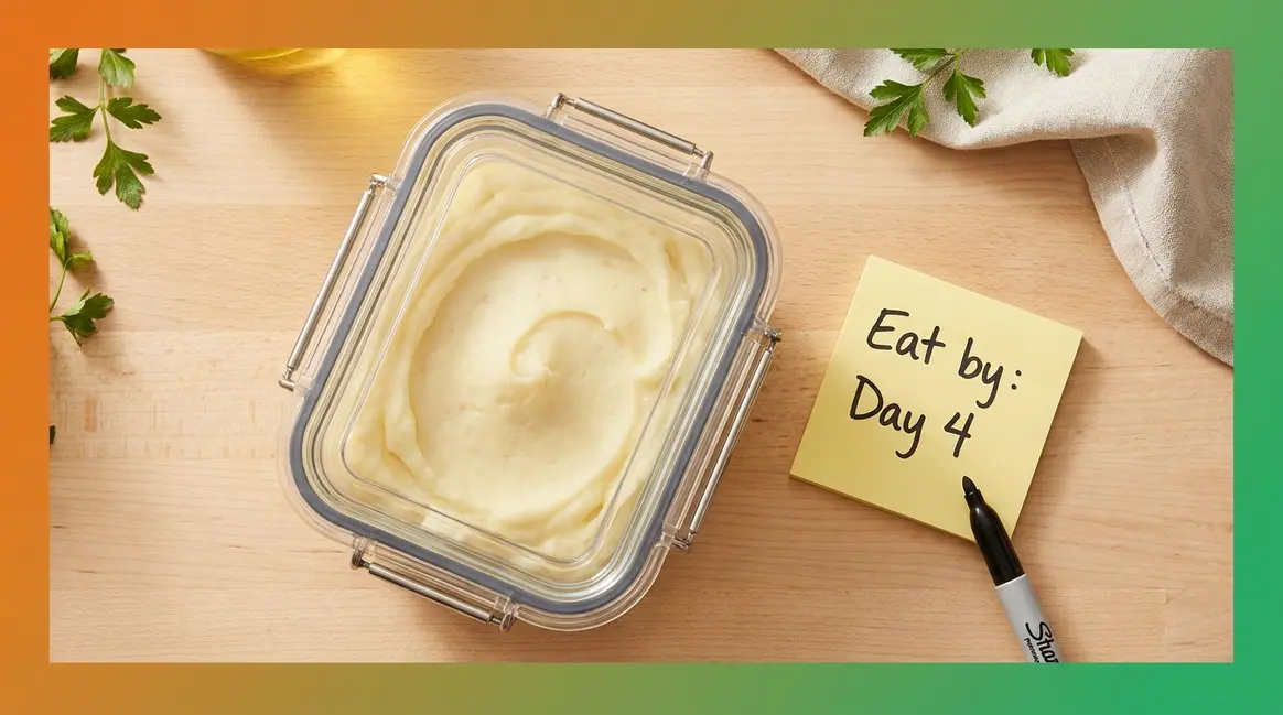 How long do mashed potatoes last in the fridge — airtight container with eat-by label